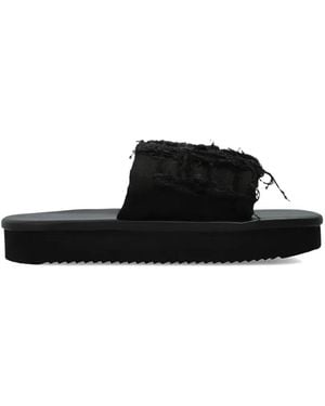 Rick Owens Twisted Platform-Sole Slides - Black