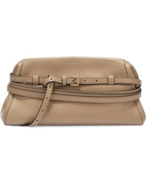 Moschino Tie Me Clutch Bag - Brown