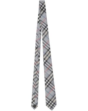 Burberry Check Silk Tie - Grey