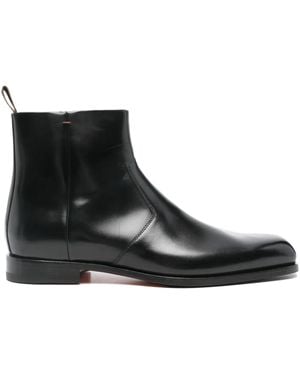 Santoni Leather Boots - ブラック