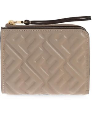 Fendi Slim Baguette Leather Wallet - Natural
