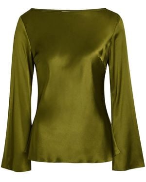 Reformation Marlow Silk Top - Green