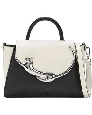 KARL LAGERFELD Ikon Choupette Logo-Detail Tote Bag - Black