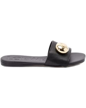 Loewe ロゴ フラットサンダル - ブラック
