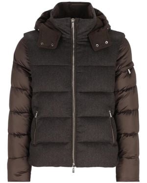 Moorer Hooded Quilted Jacket - Black