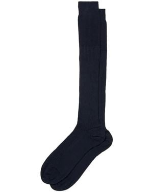 Peserico Ribbed-Knit Knee-High Socks - Blue