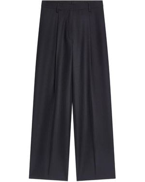 Dries Van Noten Pleated Wool Pants - Blue