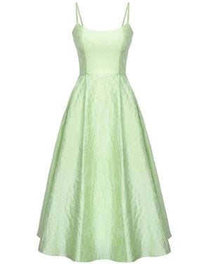POST MERIDIEM Jacquard-Patterned Corset-Style Midi Dress - Green