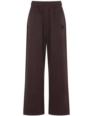 PANGAIA Elasticated Embroidered Track Trousers - Brown