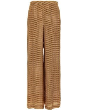MICHAEL Michael Kors Geometric-Print Palazzo Trousers - Brown