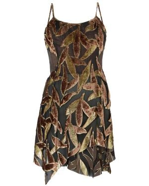 Roberto Cavalli Foliage-Motif Mini Dress - Natural