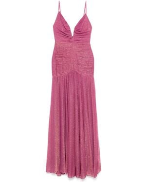 PATBO Metallic Plunge Maxi Dress - Purple