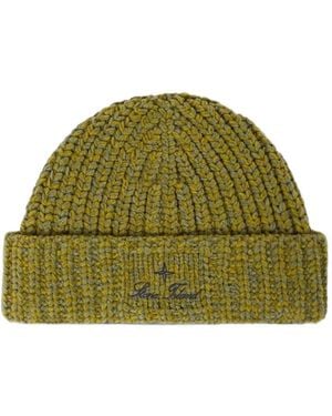 Stone Island Logo-Embroidered Beanie Hat - Green