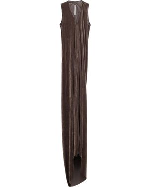 Rick Owens Draped Velvet Dress - Brown