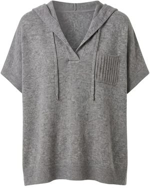 Peserico Sudadera De Canalé Con Capucha - Gris