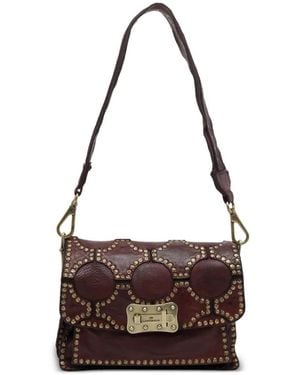 Campomaggi Agnese Leren Schoudertas Met Studs - Wit