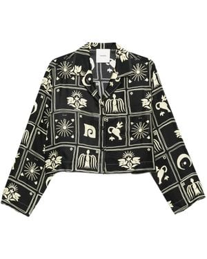 Nanushka Vally Zijden Top Met Print - Zwart