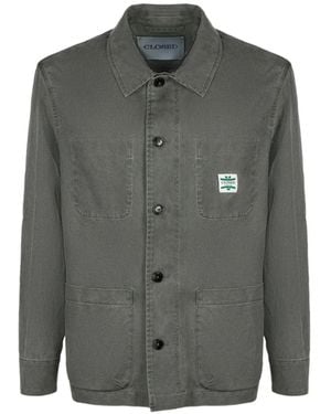 Closed Logo-Patch Multi-Pocket Shirt Jacket - Grey