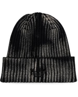adidas Logo-Embroidered Ribbed Beanie Hat - Black