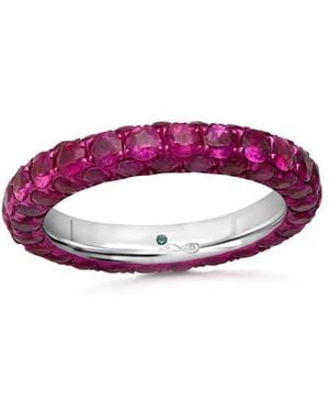 Graziela Witgouden Ring Met Robijn - Paars