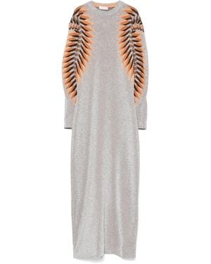 Rabanne Lurex Jacquard Maxi Dress - Grey