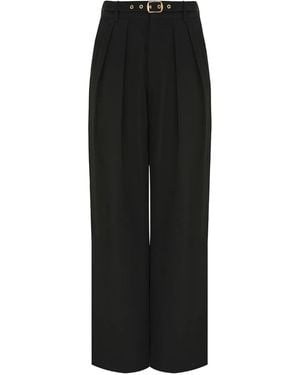 Zimmermann Pleated Trousers With Belt - Black