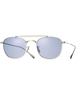 Eyevan 7285 Dazzling Pilot-Frame Sunglasses - White