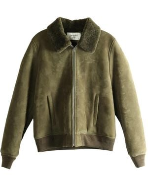 Saint Laurent Shearling collar jacket - Grün