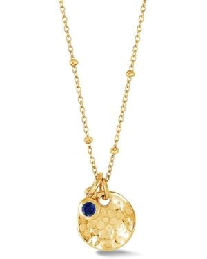 Dower & Hall Hammered Disc Sapphire Necklace - Metallic