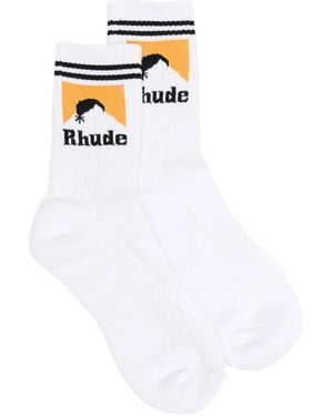 Rhude Logo Socks - White