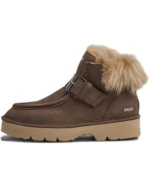 Pànchic Buckle-Strap Ankle Boots - Brown