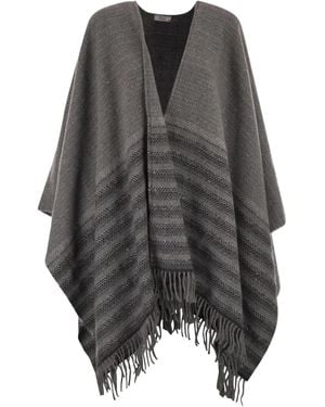 Peserico Fringed Cape - Grey