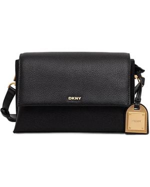 DKNY Alya Logo-Plaque Crossbody Bag - Black