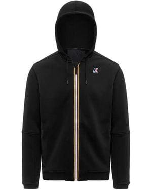 K-Way Prosper Logo-Patch Hooded Jacket - Black