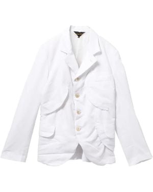 Comme des Garçons Notched Lapels Buttoned Jacket - White
