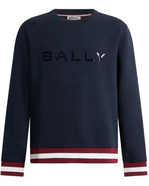 Bally Logo-Print Crewneck Sweatshirt - Blue