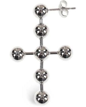 DIESEL Cross-Motif Drop Earrings - White