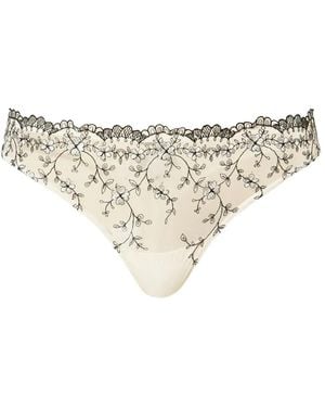 Twinset Embroidered Tulle G-String - Natural