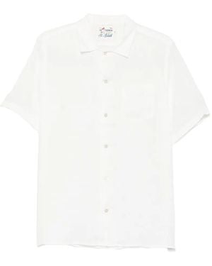 MC2 Saint Barth Short-Sleeved Linen Shirt - White