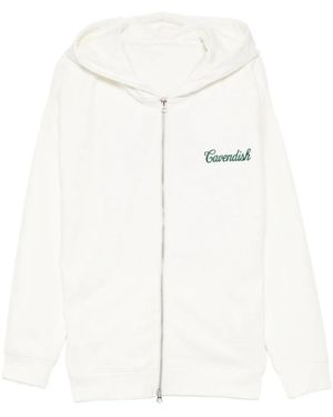 CAVENDISH® Logo-Embroidered Hoodie - White