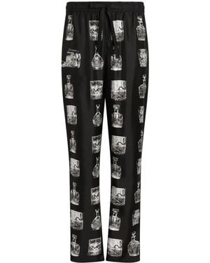 Dolce & Gabbana Whisky-Print Pyjama Pants - Black