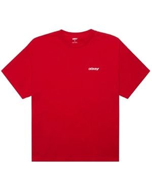 Obey Diffusion Logo-Print T-Shirt - Red