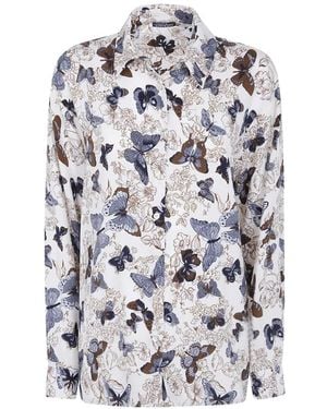 Laura Urbinati Butterfly-Print Silk Shirt - White