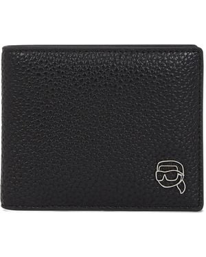 Karl Lagerfeld Logo-Embossed Bifold Wallet - Black