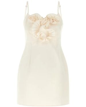 Magda Butrym Floral-Applique Cut-Out Mini Dress - White