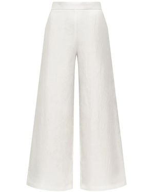 Maliparmi Floral-Jacquard Trousers - White