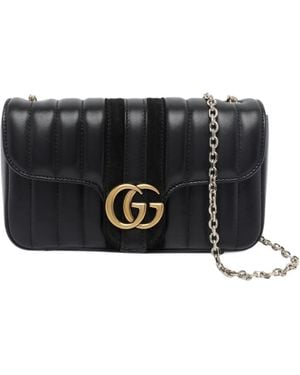 Gucci Bandolera Jetset Pequeña Con Motivo Gg Marmont - Negro