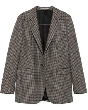 Tagliatore Houndstooth Virgin-Wool Blazer - Grey