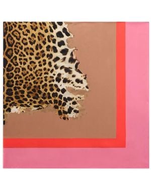 Roberto Cavalli Leopard Print Scarf - Pink