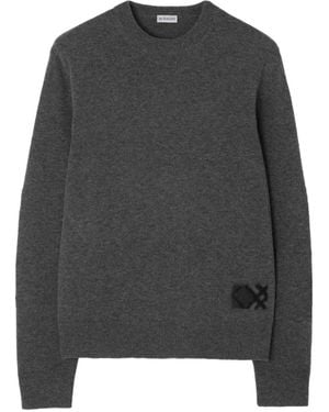 Burberry Pullover Mit Check-Patch - Grau